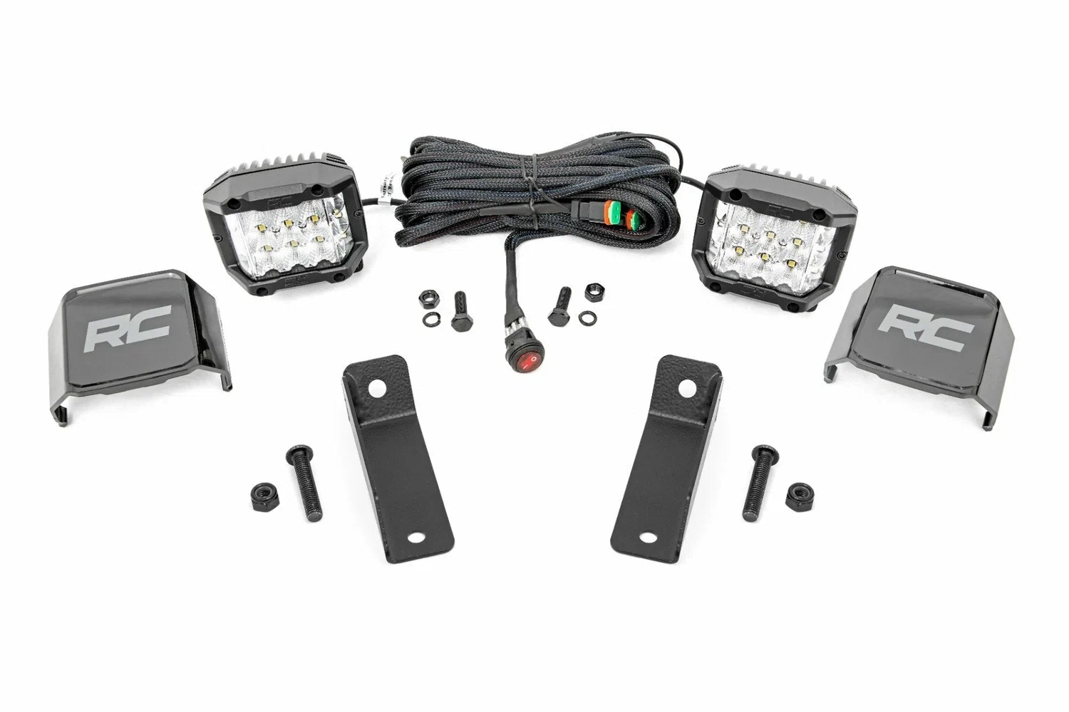 Fits Can-Am Maverick Sport LED Light Rear Mount 2_ Chrome Pair Wide Angle 97083